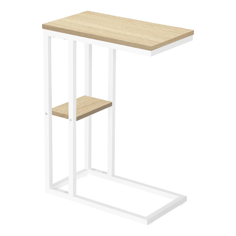 ACCENT TABLE - 25"H / NATURAL / WHITE METAL I 3677