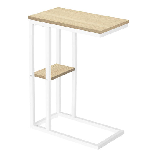 ACCENT TABLE - 25"H / NATURAL / WHITE METAL I 3677