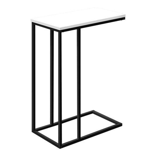 ACCENT TABLE - 25"H / WHITE / BLACK METAL I 3760