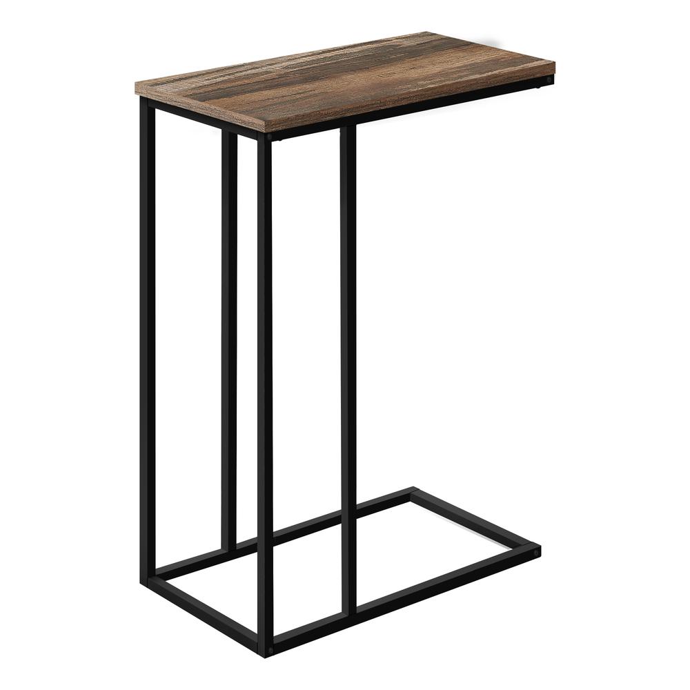 ACCENT TABLE - 25"H / BROWN RECLAIMED / BLACK METAL