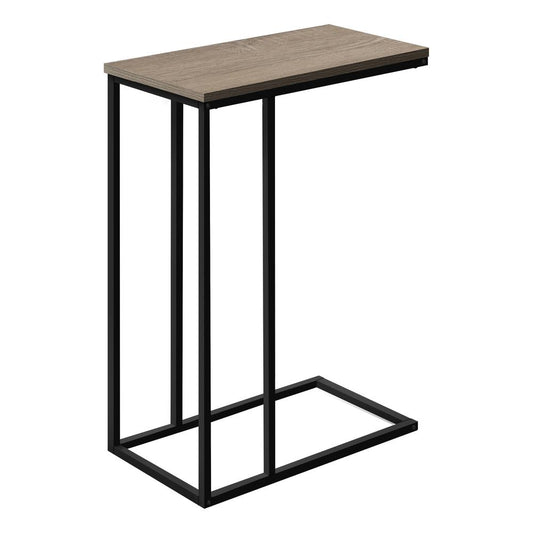 ACCENT TABLE - 25"H / DARK TAUPE / BLACK METAL I 3766