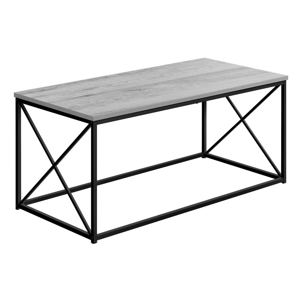 COFFEE TABLE - 40"L / GREY / BLACK METAL