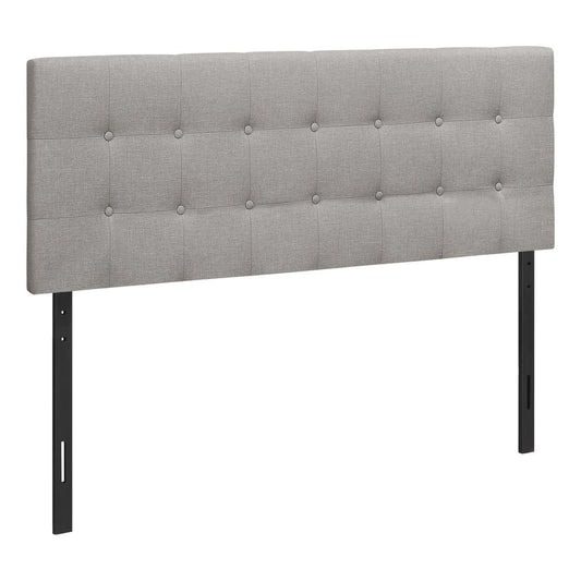 Bed - Queen Size In Grey Linen Headboard Only