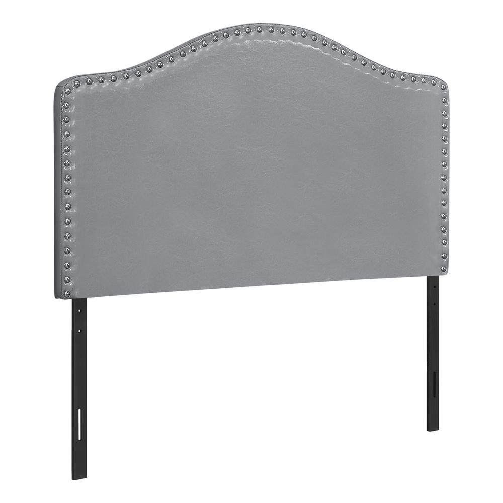 Bed - Twin Size, Grey Leather-Look Headboard Only