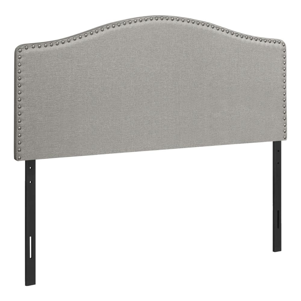 Bed - Queen Size, Grey Linen Headboard Only