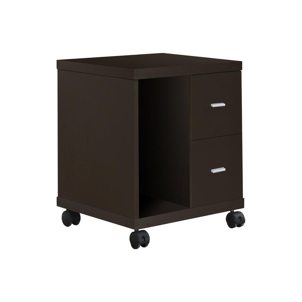 OFFICE CABINET - CAPPUCCINO 2 DRAWER ON CASTORS