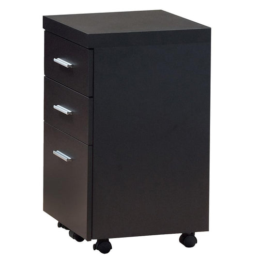 FILING CABINET - 3 DRAWER / CAPPUCCINO ON CASTORS