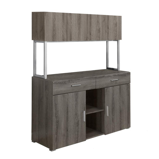 OFFICE CABINET - 48"L / DARK TAUPE STORAGE CREDENZA