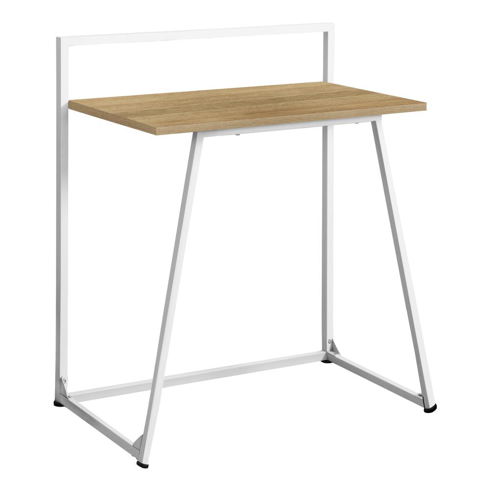 COMPUTER DESK - 30"L / JUVENILE NATURAL / WHITE METAL