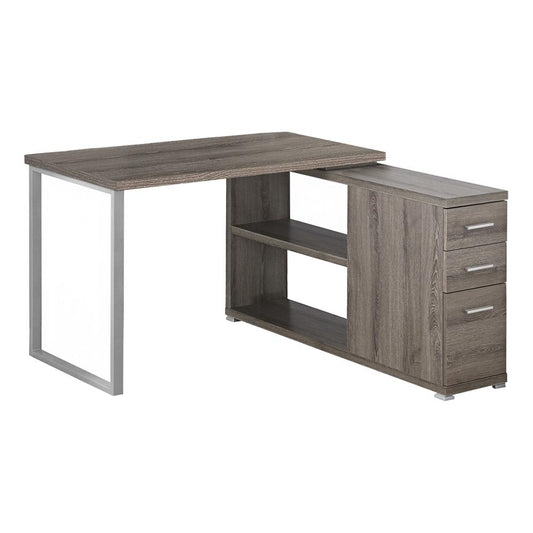 COMPUTER DESK - L SHAPE DARK TAUPE LEFT OR RIGHT FACING CORNER