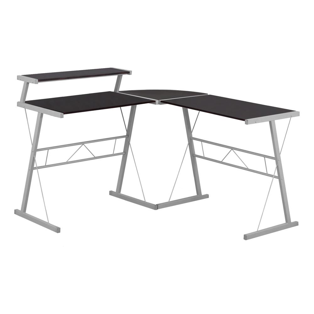 COMPUTER DESK - CAPPUCCINO TOP / SILVER METAL