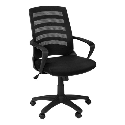 OFFICE CHAIR - BLACK / BLACK MESH / MID BACK / MULTI POSITION