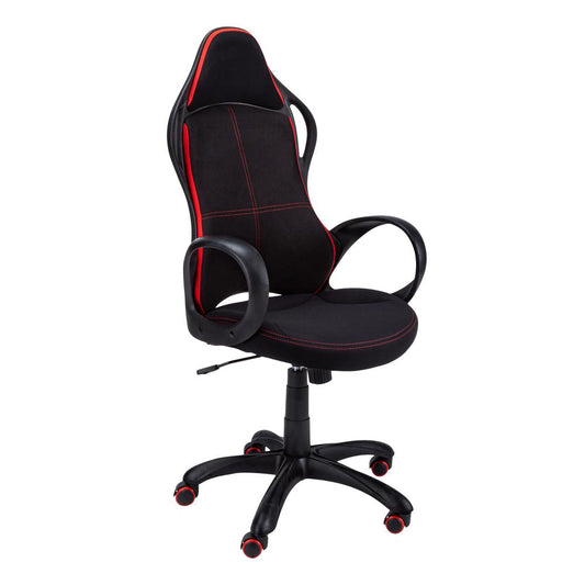 OFFICE CHAIR - BLACK / RED FABRIC / MULTI POSITION