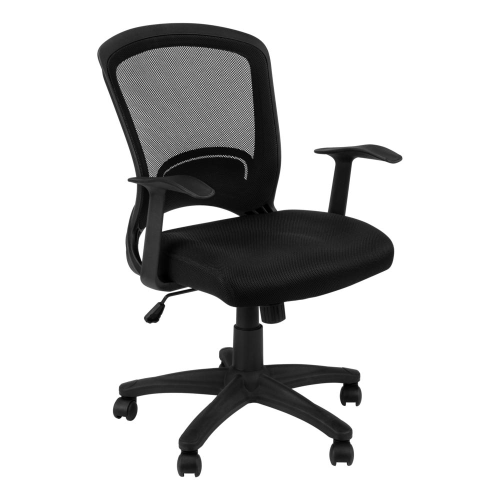 OFFICE CHAIR - BLACK MESH MID-BACK / MULTI-POSITION