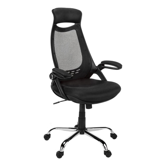 OFFICE CHAIR - BLACK MESH / CHROME HIGH-BACK EXECUTIVE