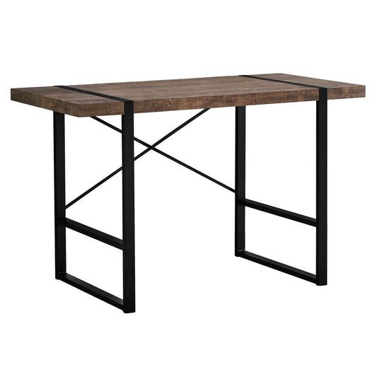 COMPUTER DESK - 48"L / BROWN RECLAIMED WOOD / BLACK METAL BASE