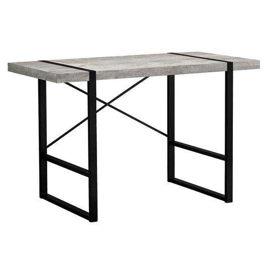 COMPUTER DESK - 48"L / GREY RECLAIMED WOOD / BLACK METAL BASE