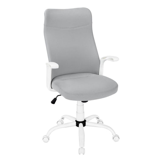 OFFICE CHAIR - WHITE / GREY FABRIC / MULTI POSITION