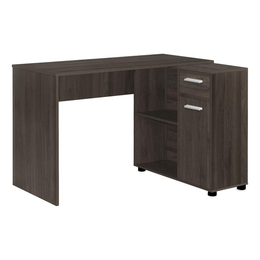 COMPUTER DESK - 46"L / BROWN OAK / STORAGE CABINET