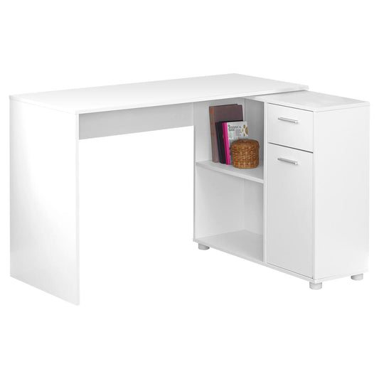 COMPUTER DESK - 46"L / WHITE WITH A STORAGE CABINET