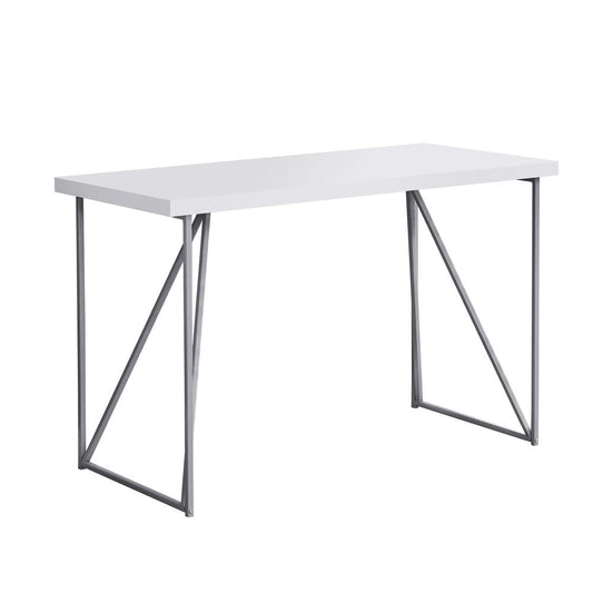 COMPUTER DESK - 48"L / WHITE / SILVER METAL