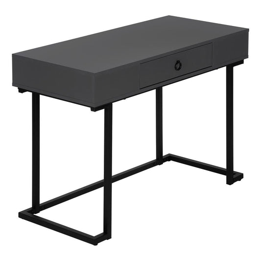 COMPUTER DESK - 42"L / MODERN GREY / BLACK METAL