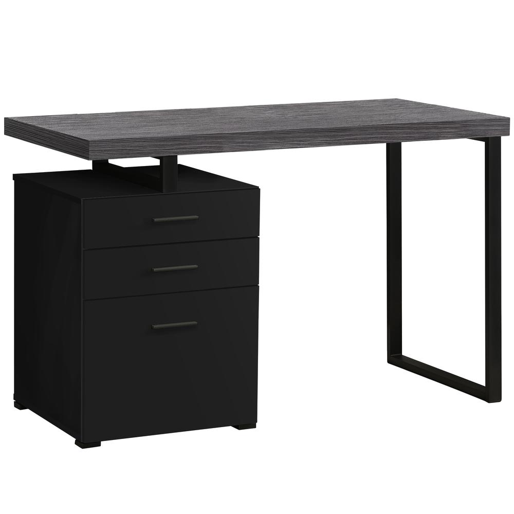 COMPUTER DESK - 48"L / BLACK / GREY TOP LEFT/RIGHT FACING