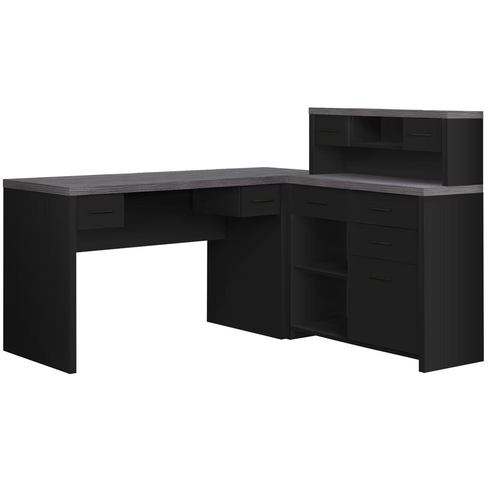 COMPUTER DESK - BLACK / GRAY TOP LEFT/RIGHT FACING CORNER