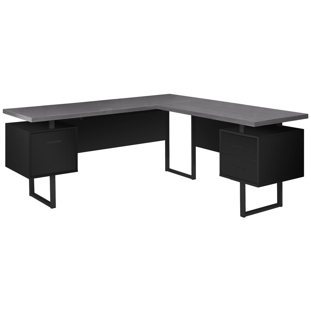 70" Left/Right Facing Computer Desk in Black/Grey