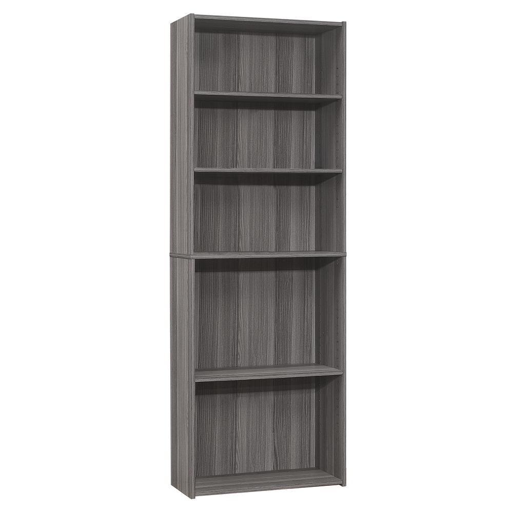 BOOKCASE - 72"H / GREY WITH 5 SHELVES