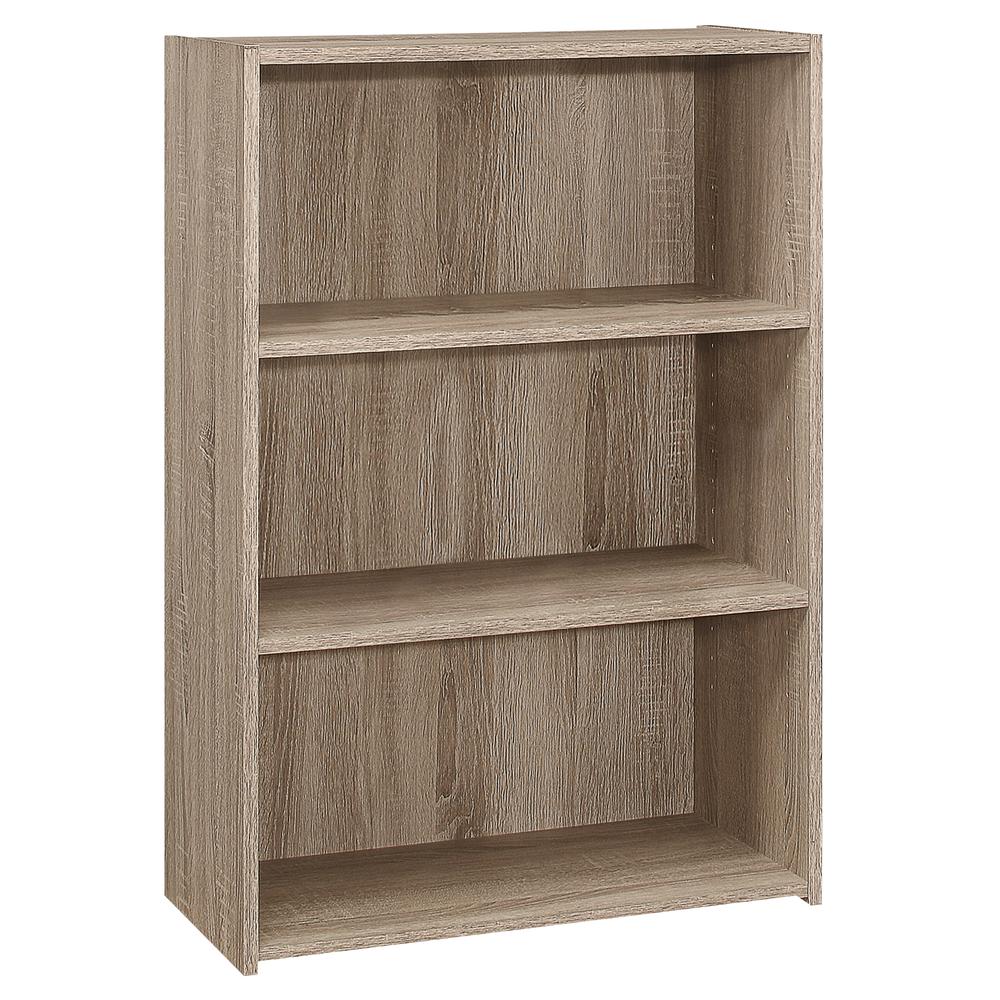 BOOKCASE - 36"H / DARK TAUPE WITH 3 SHELVES