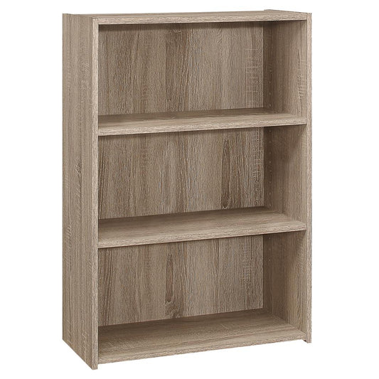 BOOKCASE - 36"H / DARK TAUPE WITH 3 SHELVES