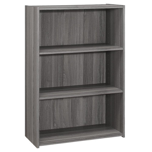 BOOKCASE - 36"H / GREY WITH 3 SHELVES