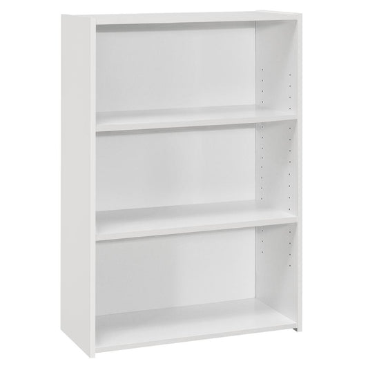 BOOKCASE - 36"H / WHITE WITH 3 SHELVES