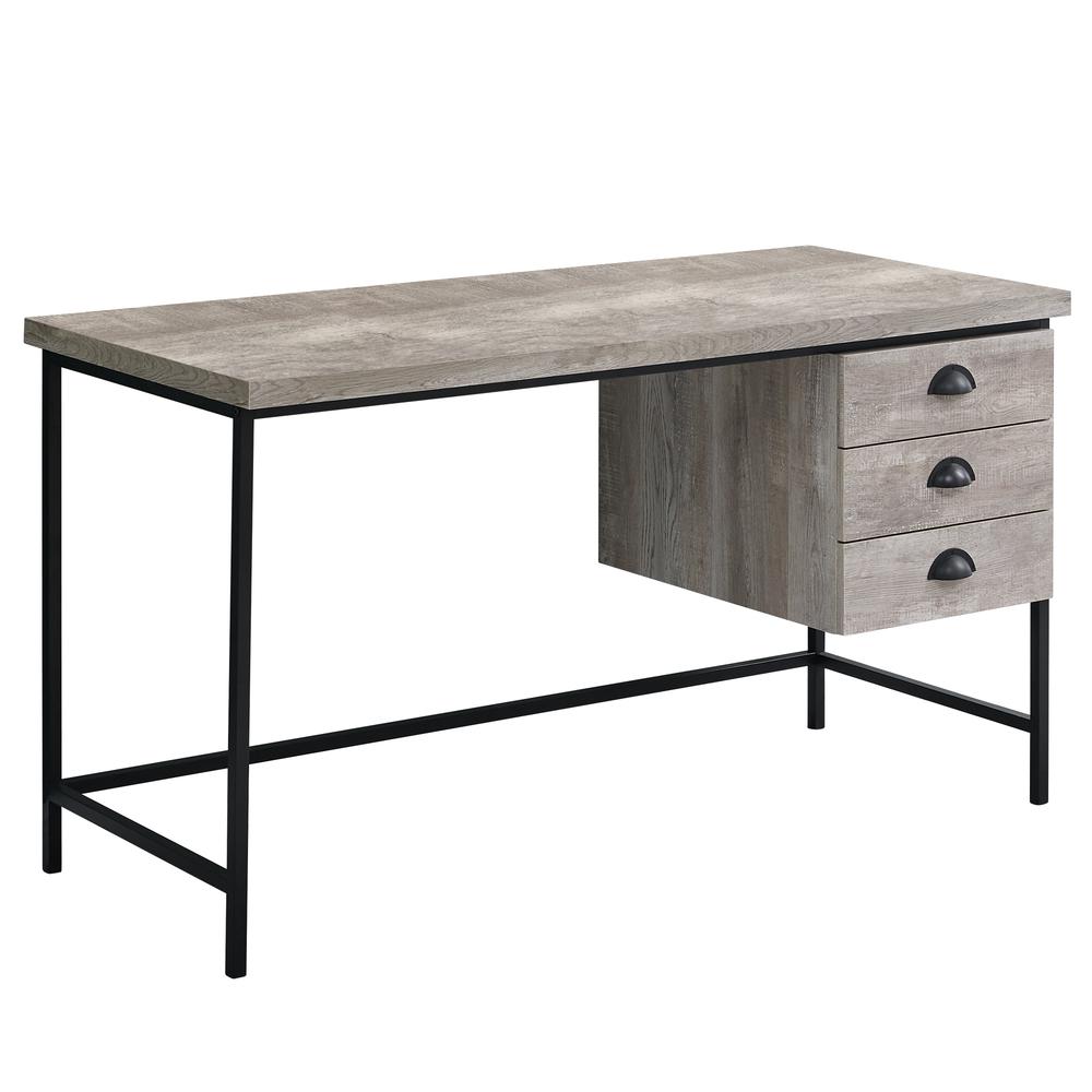 COMPUTER DESK - 55"L / TAUPE RECLAIMED WOOD / BLACK METAL