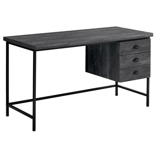 COMPUTER DESK - 55"L / BLACK RECLAIMED WOOD / BLACK METAL