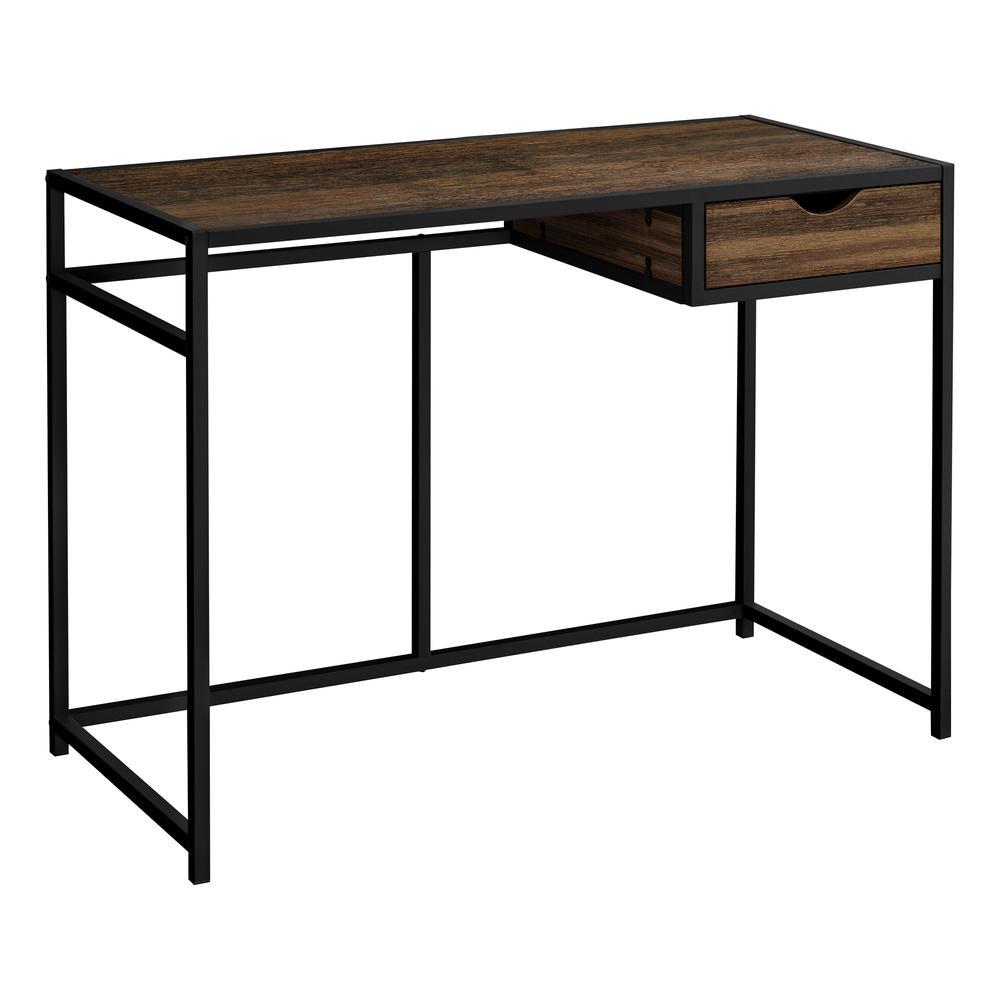 COMPUTER DESK - 42""L / BROWN RECLAIMED / BLACK METAL"