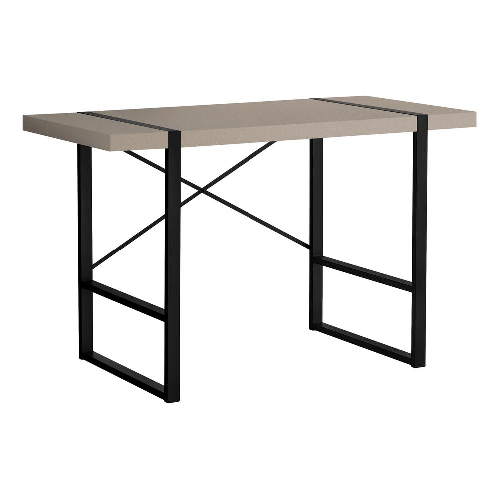 COMPUTER DESK - 48""L / MODERN TAUPE / BLACK METAL"