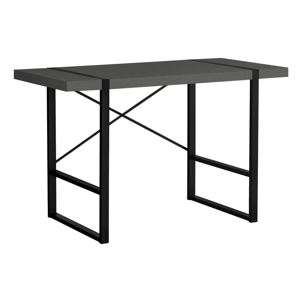 COMPUTER DESK - 48""L / MODERN GREY / BLACK METAL"