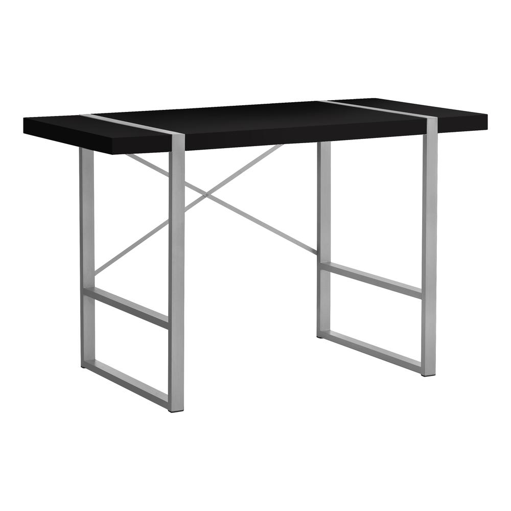 COMPUTER DESK - 48""L / BLACK / SILVER METAL"