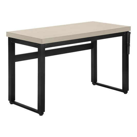 COMPUTER DESK - 48"L / MODERN TAUPE / ADJ.HEIGHT/ BLACK