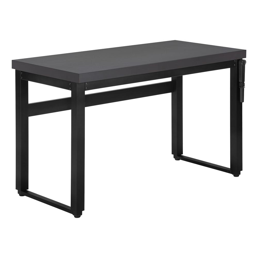 COMPUTER DESK - 48"L / MODERN GREY / ADJ.HEIGHT/ BLACK