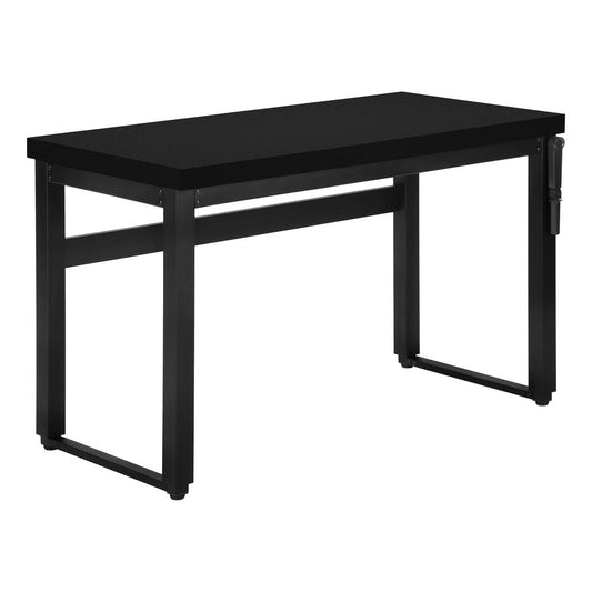 COMPUTER DESK - 48"L / BLACK / ADJ.HEIGHT/ BLACK METAL