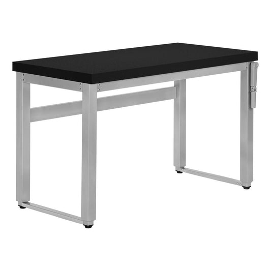 COMPUTER DESK - 48"L / BLACK / ADJ.HEIGHT/ SILVER METAL