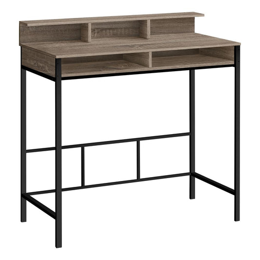 COMPUTER DESK - 48"L / DARK TAUPE / BLACK STANDING HEIGHT