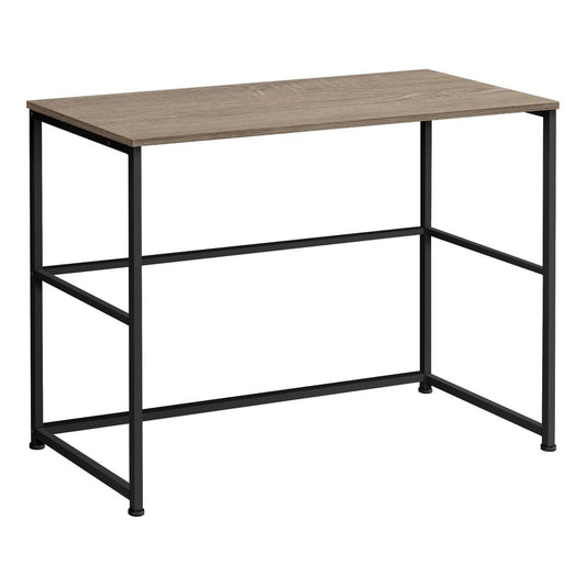 COMPUTER DESK - 40"L / DARK TAUPE / BLACK METAL