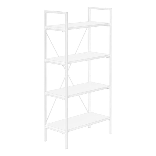 BOOKCASE - 48"H / WHITE / WHITE METAL