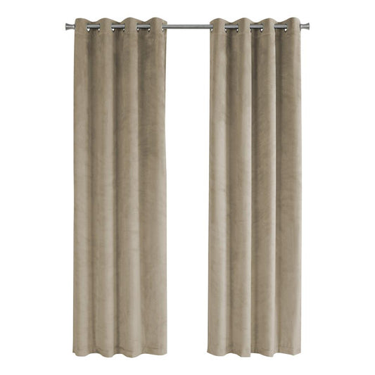 CURTAIN PANEL - 2PCS / 52"W X 84"H BEIGE ROOM DARKENING