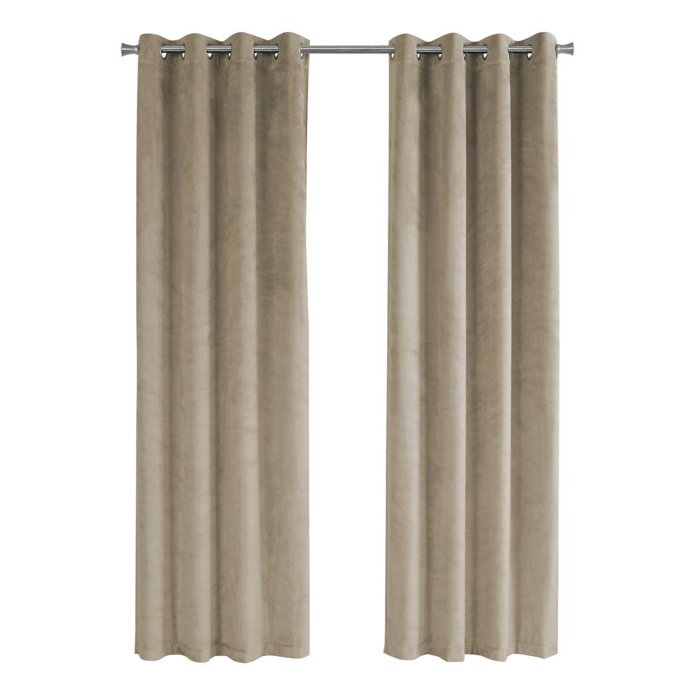 CURTAIN PANEL - 2PCS / 52"W X 95"H BEIGE ROOM DARKENING