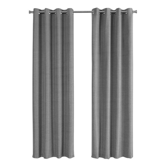 CURTAIN PANEL - 2PCS / 52"W X 84"H GREY SOLID BLACKOUT